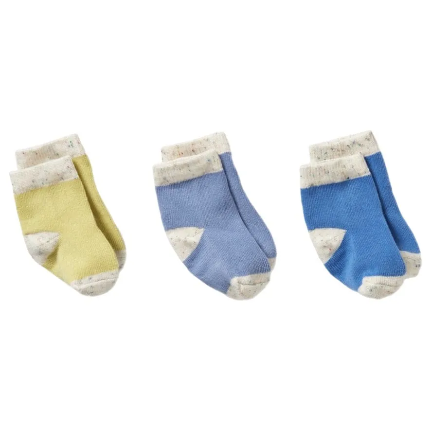 3 Pack Baby Socks - Endive, Bluebell, Blue