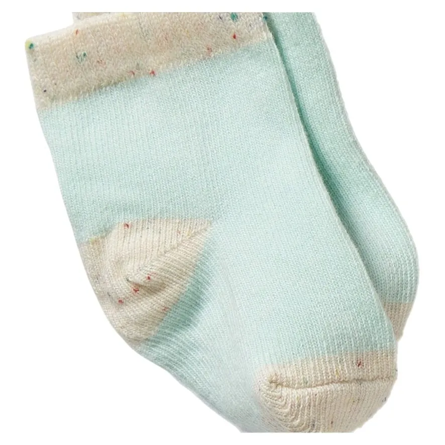 3 Pack Baby Socks - Mint Green, Cream, Pink
