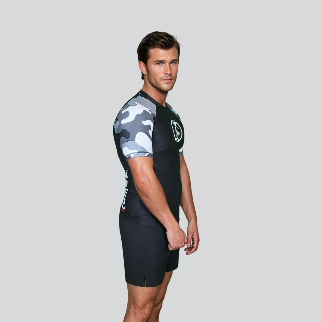 ADUTL RASH GUARD H/S CAMOUFLAGE KC SNOW White
