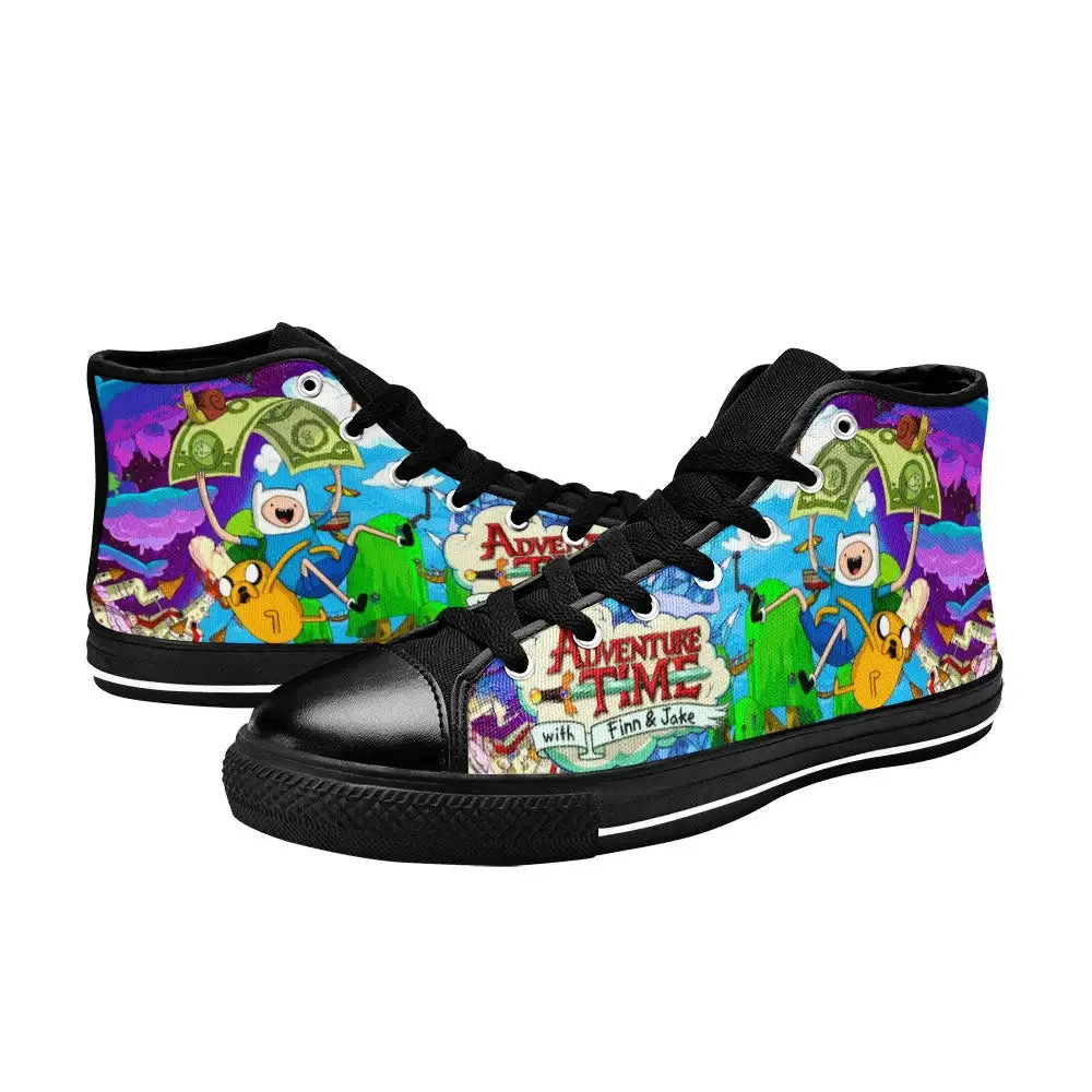 Adventure Time Finn and Jake Shoes High Top Sneakers for Kids and Adults