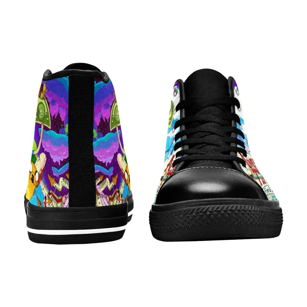 Adventure Time Finn and Jake Shoes High Top Sneakers for Kids and Adults