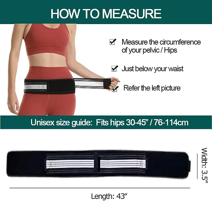 ALYV Sacroiliac SI Joint Hip Sciatica Belt | Breathable Anti-Slip Pelvic - Pain Relief for Sciatica | Pelvis | Lumbar | Nerve and Leg Pain - (Freesize | 1Unit)