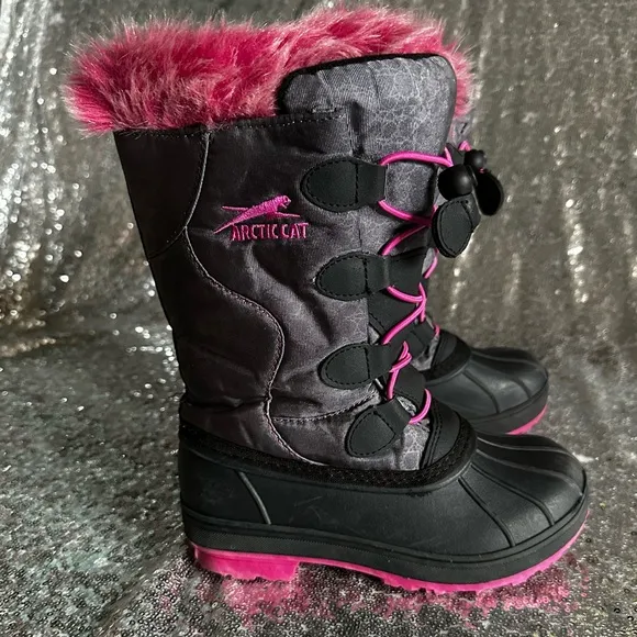 Arctic Cat Little Girls Snow Winter Boots Color Gray/Pink Size 13