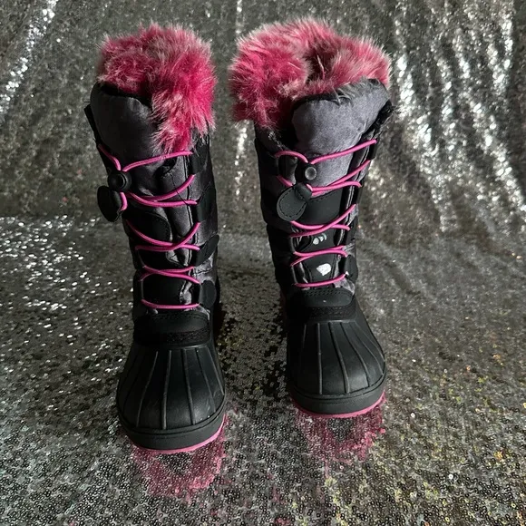 Arctic Cat Little Girls Snow Winter Boots Color Gray/Pink Size 13