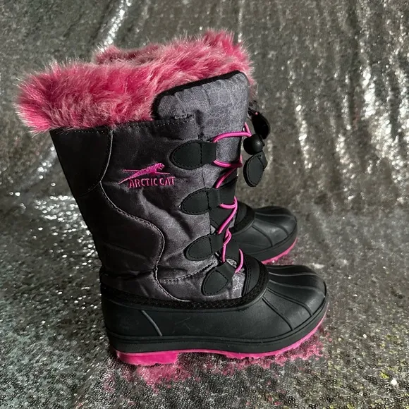 Arctic Cat Little Girls Snow Winter Boots Color Gray/Pink Size 13