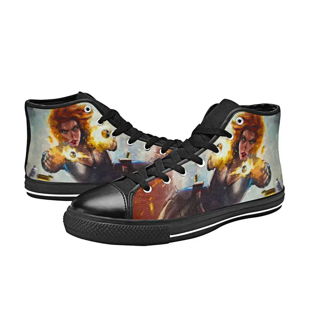 Avengers Black Widow Shoes High Top Sneakers for Kids and Adults