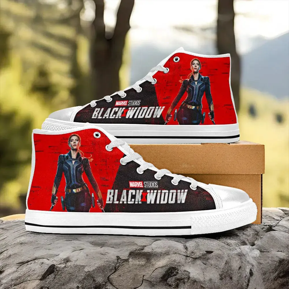 Avengers Black Widow Shoes High Top Sneakers for Kids and Adults