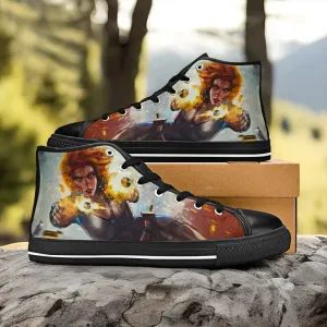 Avengers Black Widow Shoes High Top Sneakers for Kids and Adults