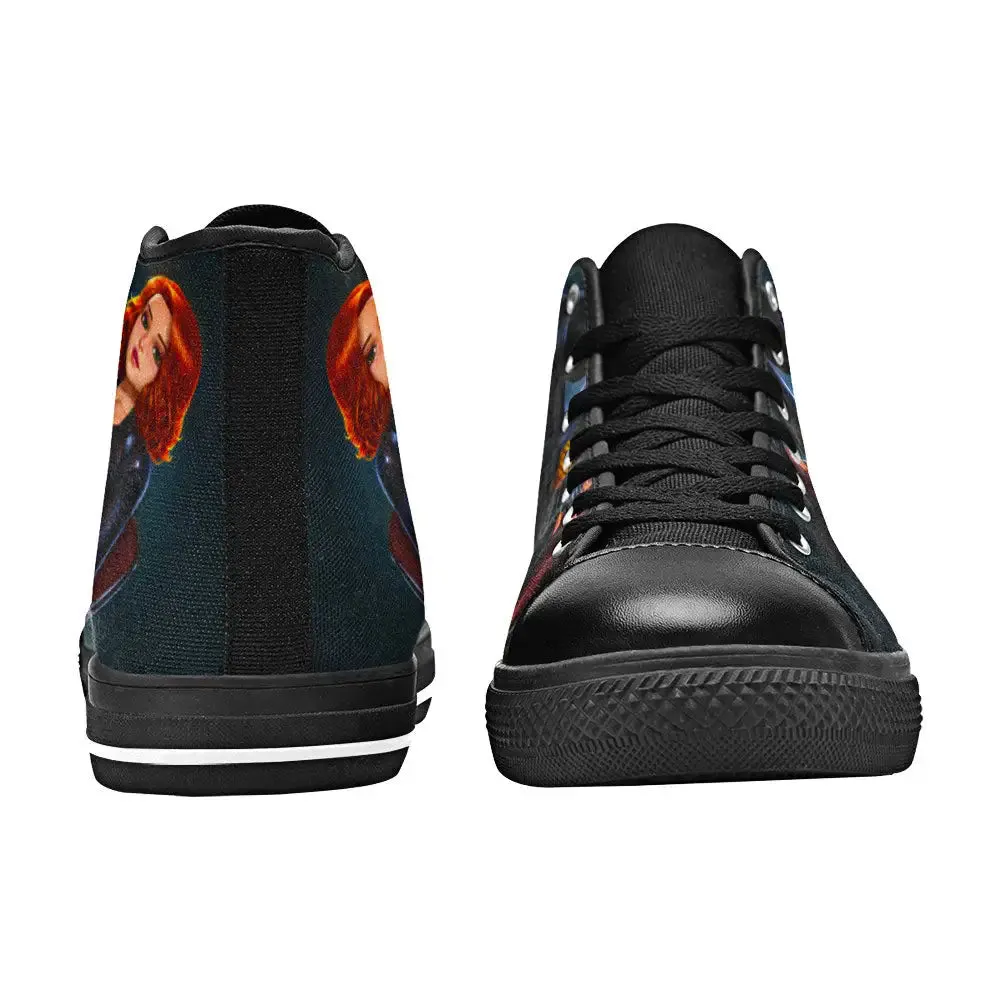 Avengers Black Widow Shoes High Top Sneakers for Kids and Adults