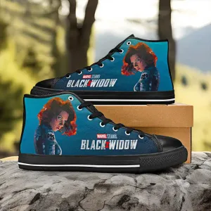 Avengers Black Widow Shoes High Top Sneakers for Kids and Adults