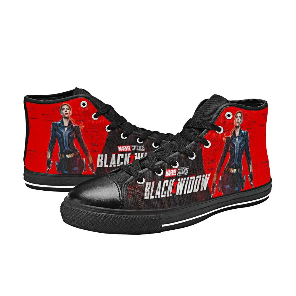 Avengers Black Widow Shoes High Top Sneakers for Kids and Adults
