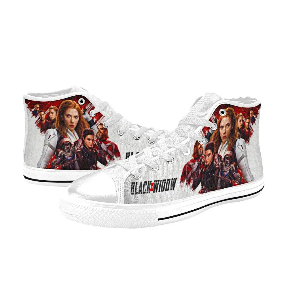 Avengers Black Widow Shoes High Top Sneakers for Kids and Adults