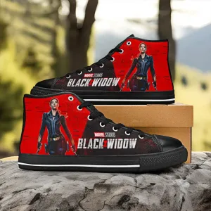 Avengers Black Widow Shoes High Top Sneakers for Kids and Adults