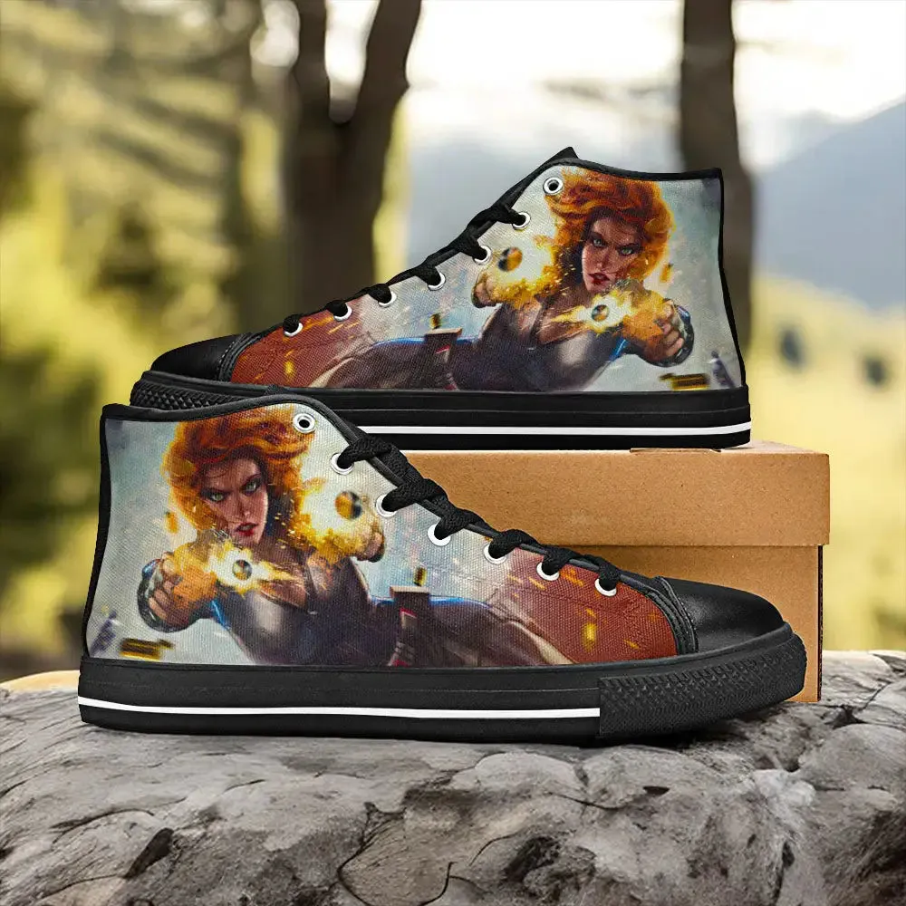 Avengers Black Widow Shoes High Top Sneakers for Kids and Adults