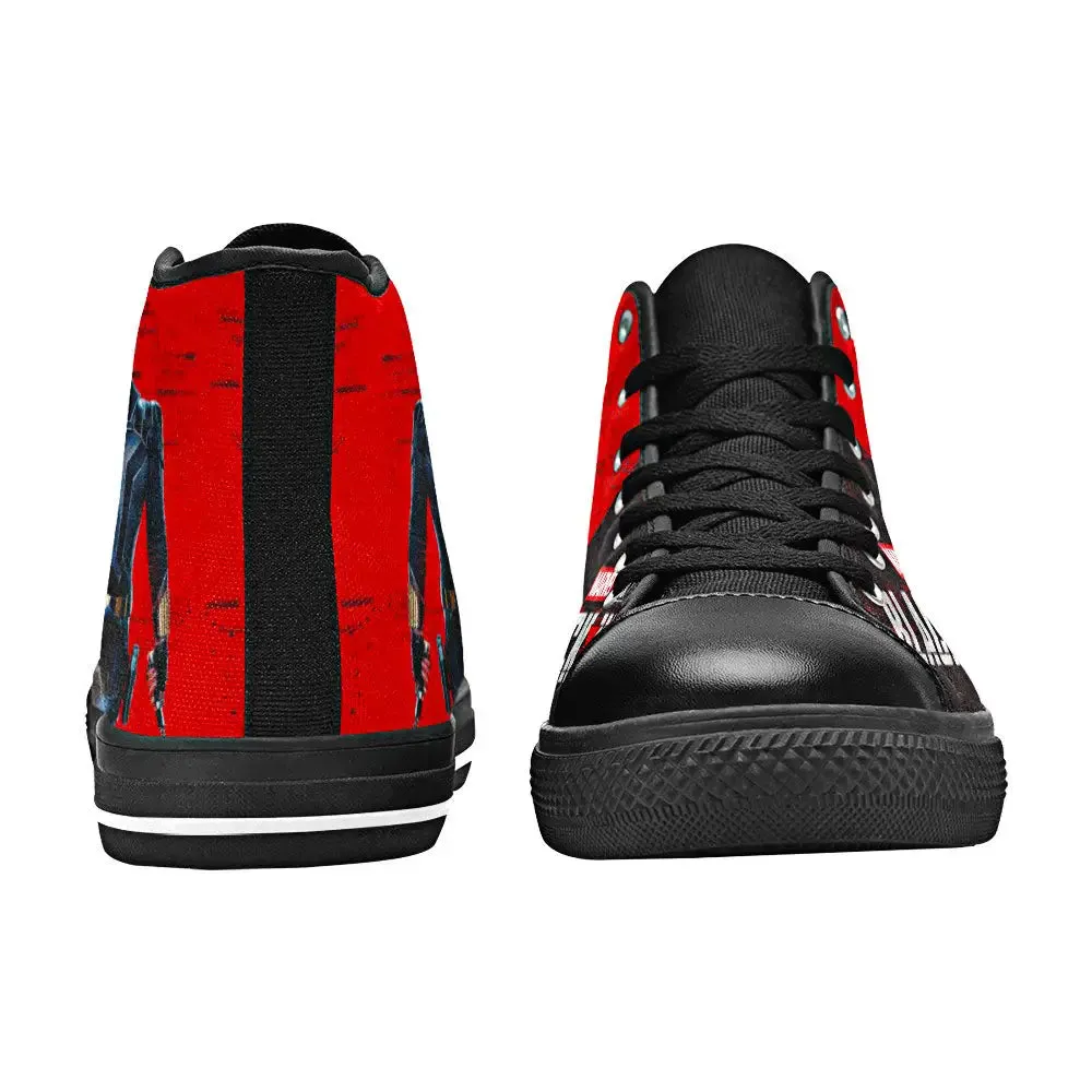 Avengers Black Widow Shoes High Top Sneakers for Kids and Adults