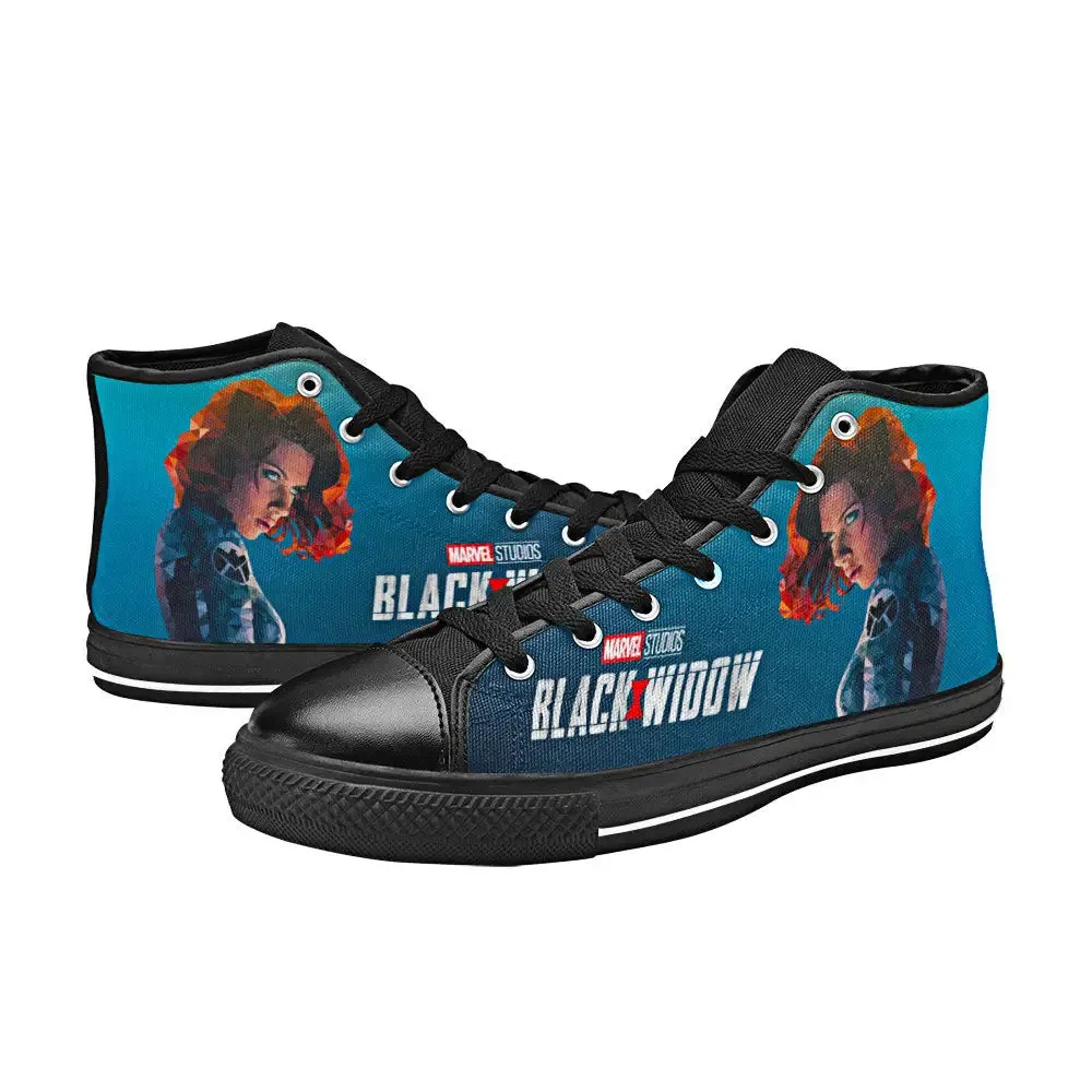 Avengers Black Widow Shoes High Top Sneakers for Kids and Adults