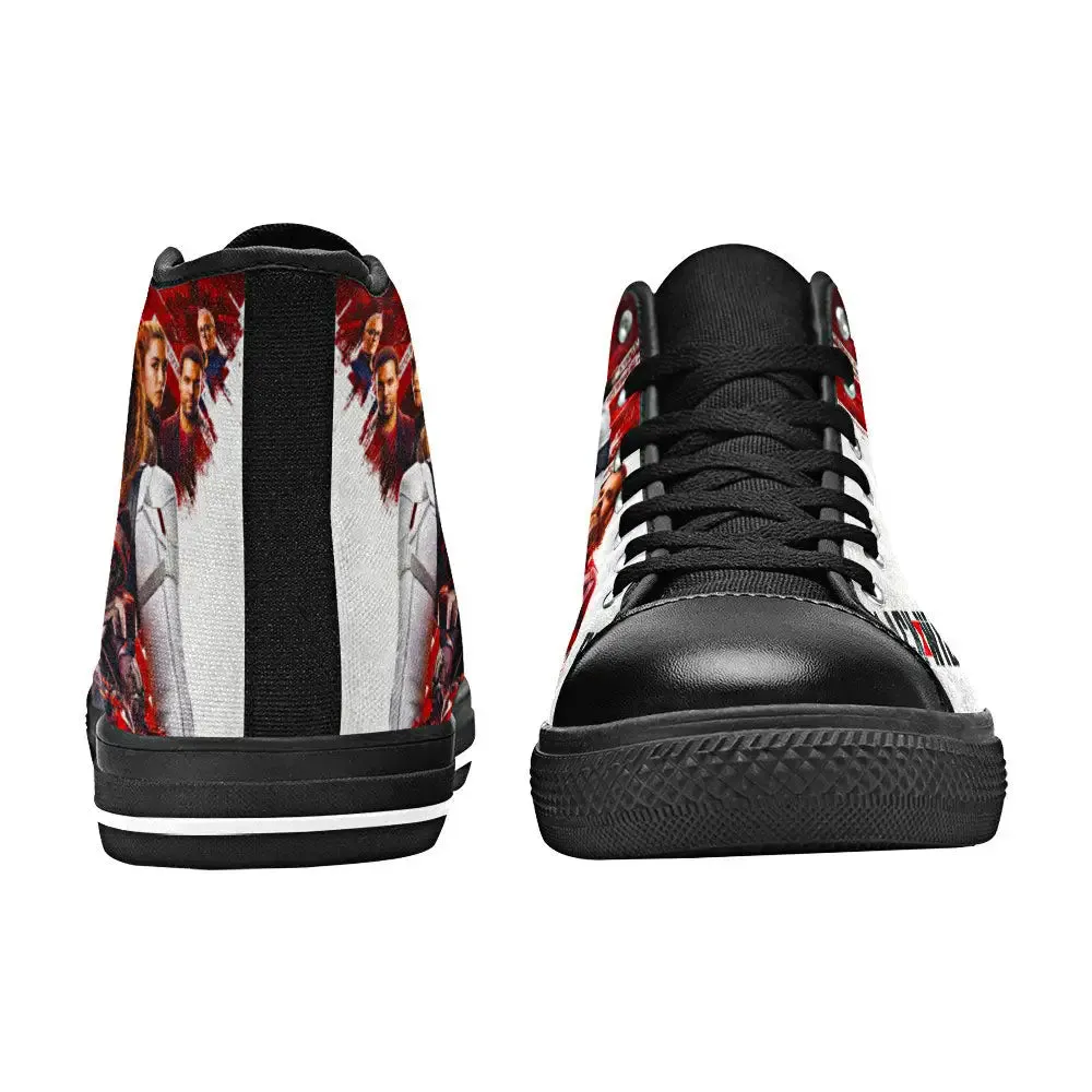 Avengers Black Widow Shoes High Top Sneakers for Kids and Adults