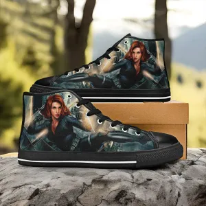 Avengers Black Widow Shoes High Top Sneakers for Kids and Adults