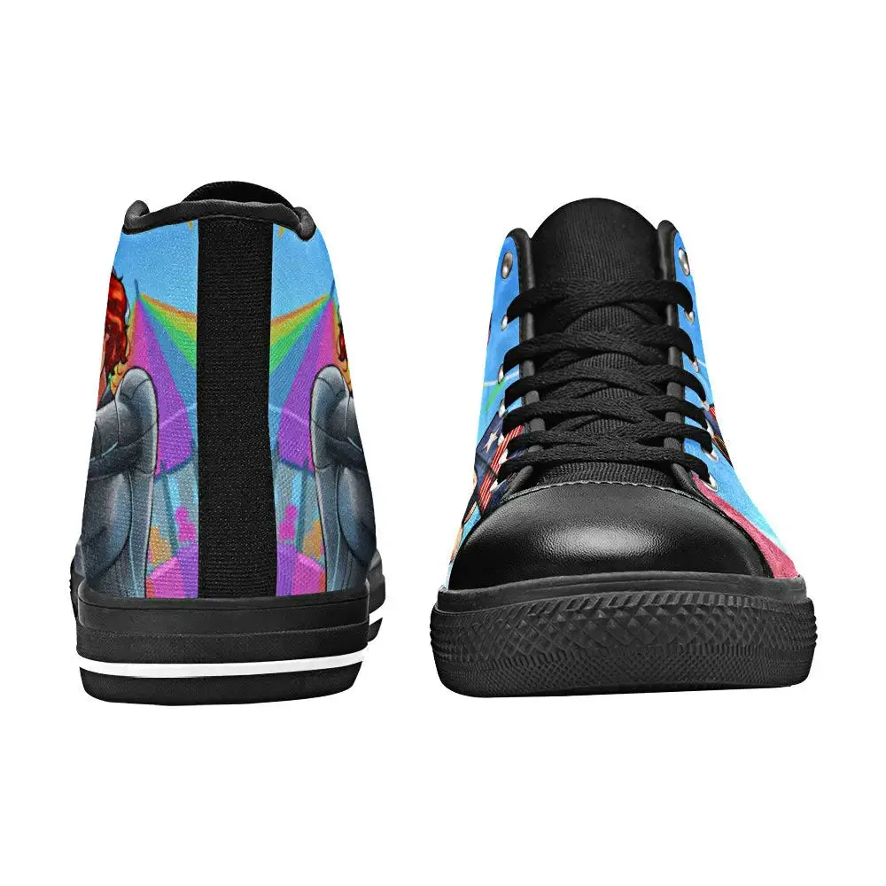 Avengers Black Widow Shoes High Top Sneakers for Kids and Adults