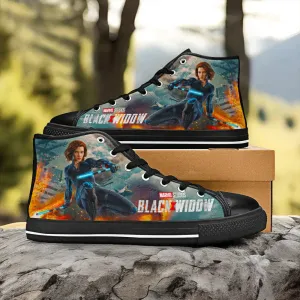 Avengers Black Widow Shoes High Top Sneakers for Kids and Adults