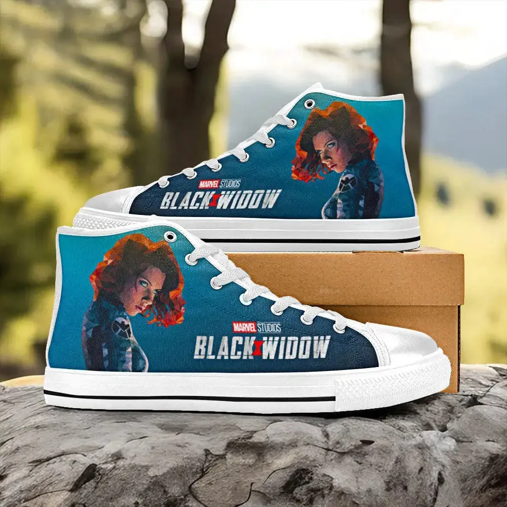 Avengers Black Widow Shoes High Top Sneakers for Kids and Adults