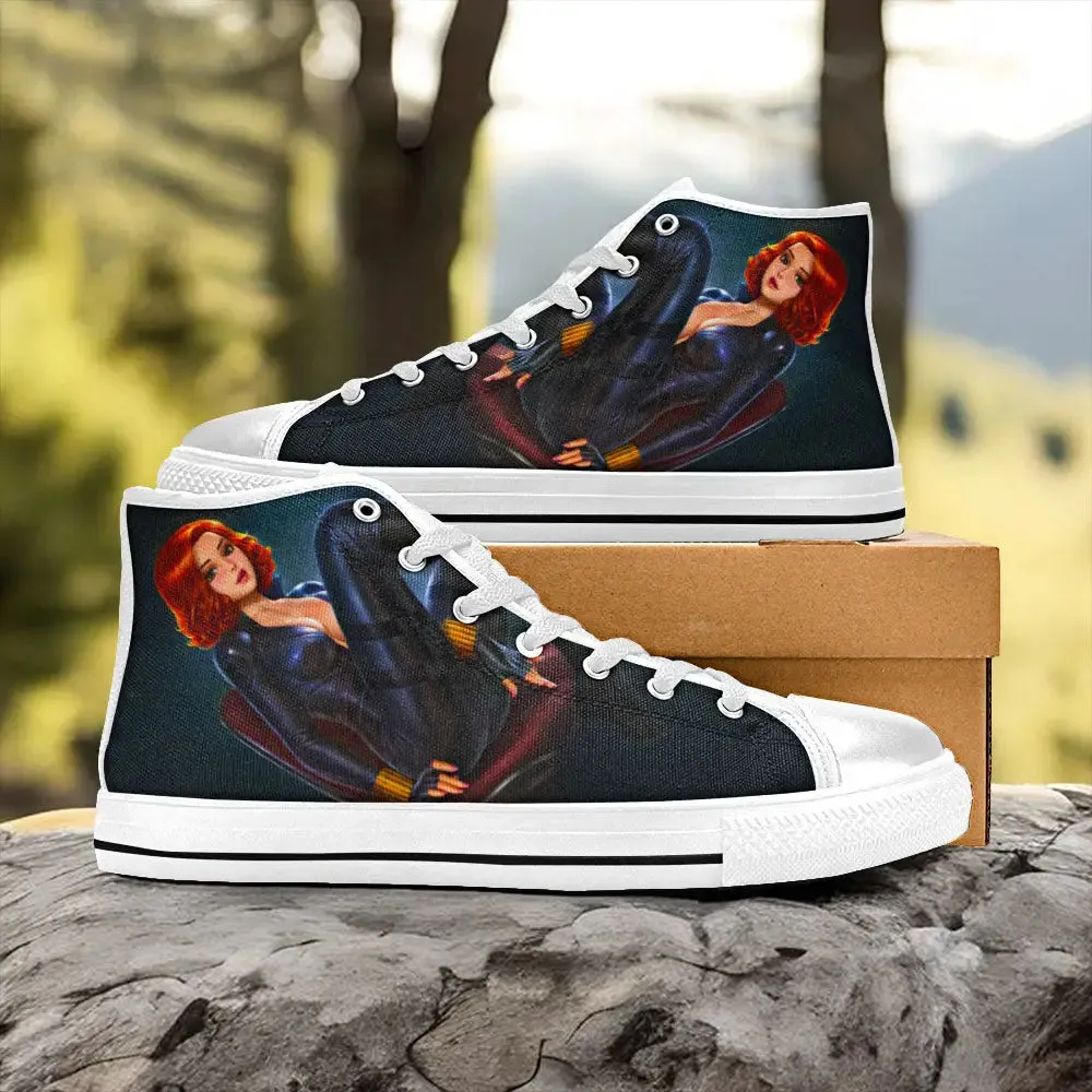 Avengers Black Widow Shoes High Top Sneakers for Kids and Adults
