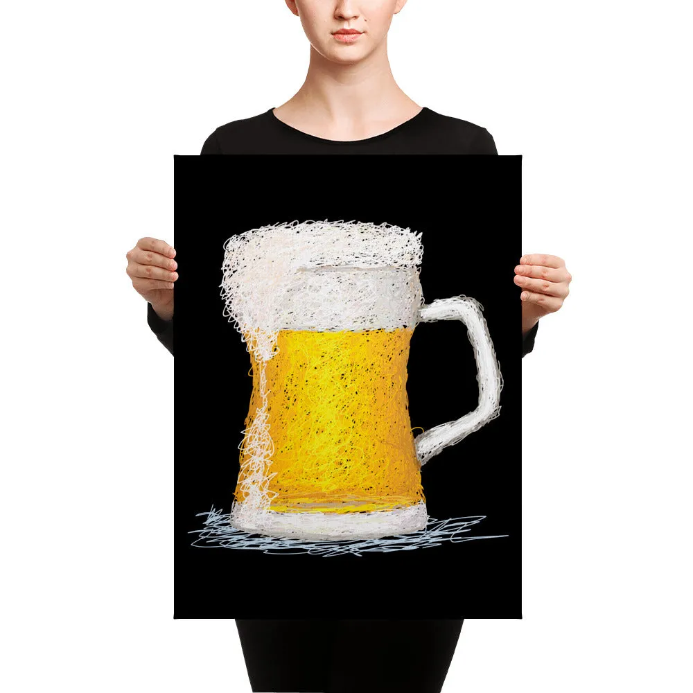 Beer Mug Scribble Canvas Prints