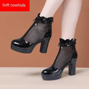 Boots Women's Fashion Breathable Thick Sole Mesh Boots