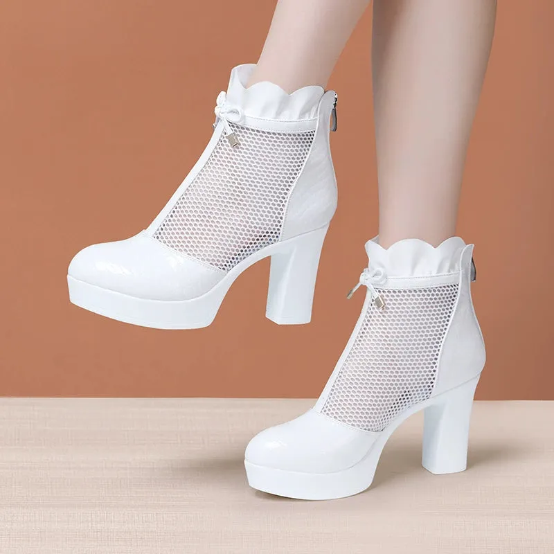 Boots Women's Fashion Breathable Thick Sole Mesh Boots