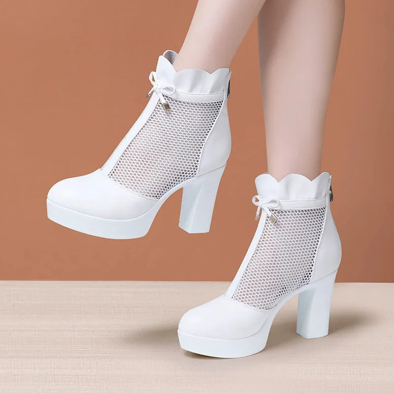 Boots Women's Fashion Breathable Thick Sole Mesh Boots