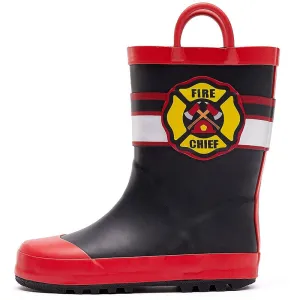 Boy&Girl Rain Boots Waterproof Fire chief - K KomForme
