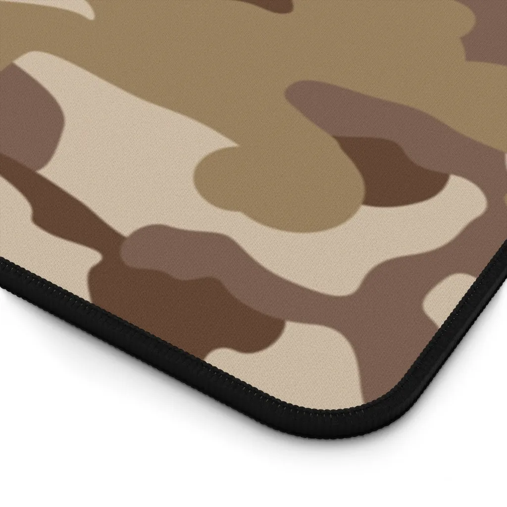 Brown and Tan Camouflage Desk Mat Camo Pattern Office Mouse Pad