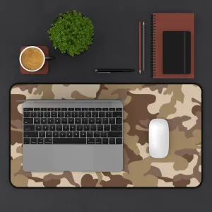 Brown and Tan Camouflage Desk Mat Camo Pattern Office Mouse Pad