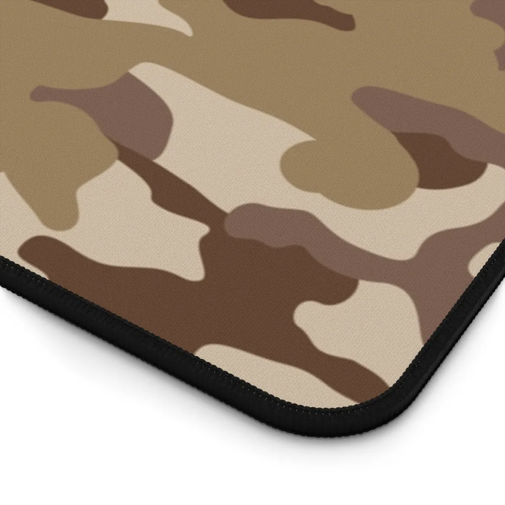 Brown and Tan Camouflage Desk Mat Camo Pattern Office Mouse Pad