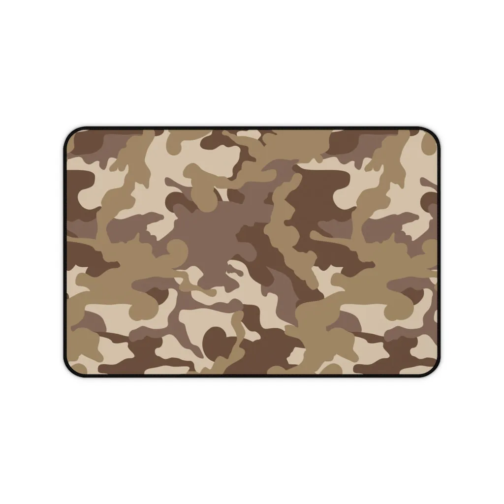 Brown and Tan Camouflage Desk Mat Camo Pattern Office Mouse Pad