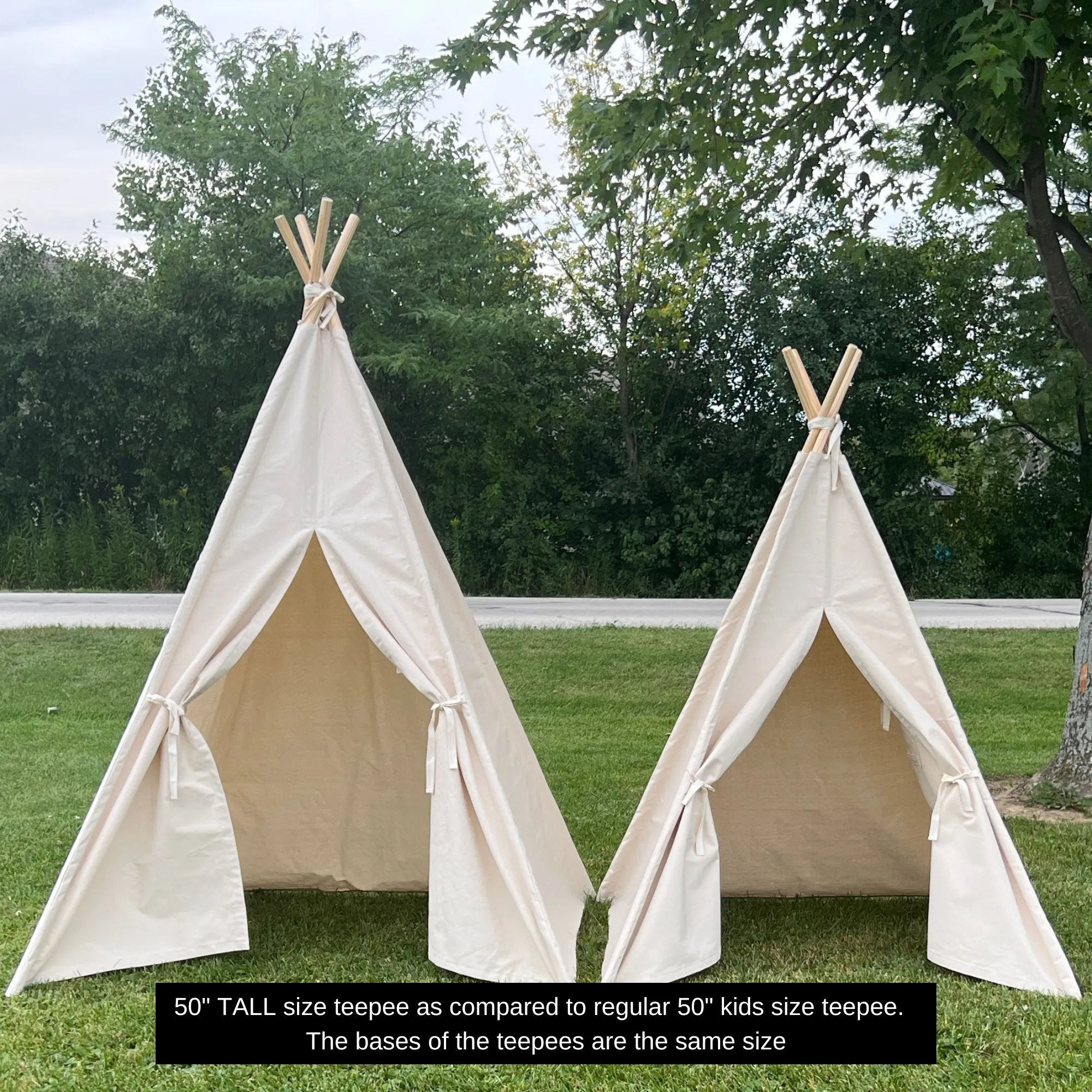 Canvas Play Teepee Tent for Kids, Five Sizes Available, Can Include Window