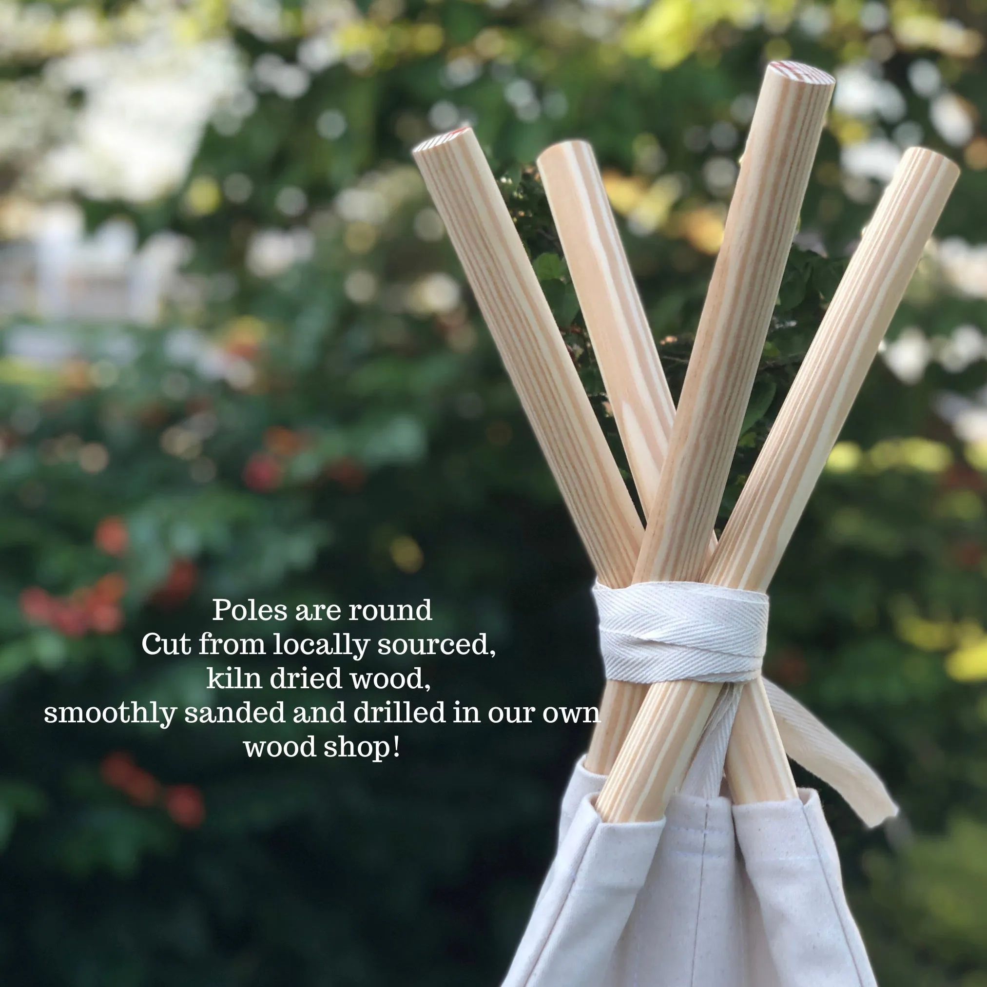Canvas Play Teepee Tent for Kids, Five Sizes Available, Can Include Window