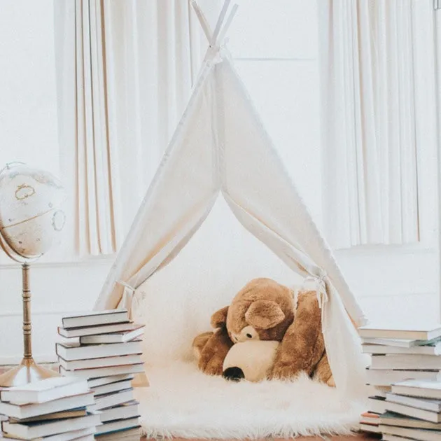 Canvas Play Teepee Tent for Kids, Five Sizes Available, Can Include Window