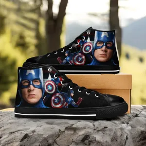 Captain America Shoes High Top Sneakers for Kids and Adults