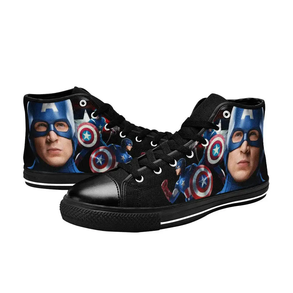 Captain America Shoes High Top Sneakers for Kids and Adults