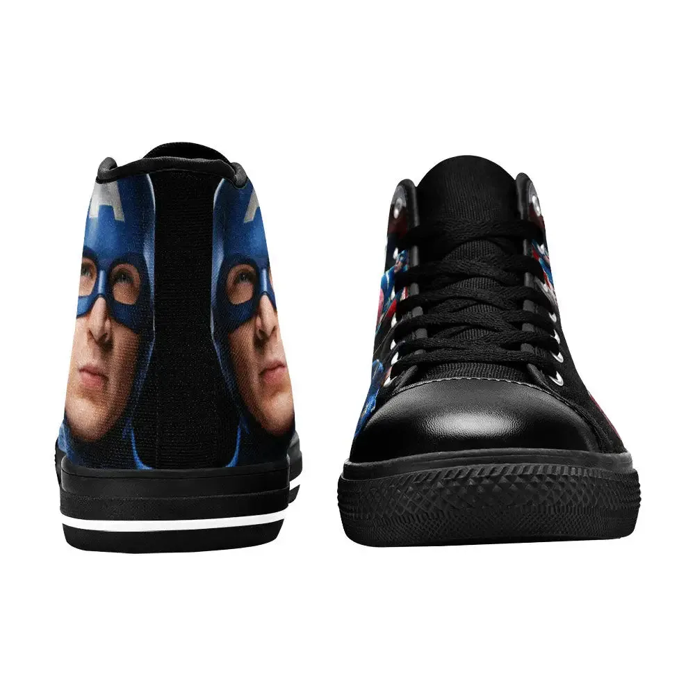 Captain America Shoes High Top Sneakers for Kids and Adults