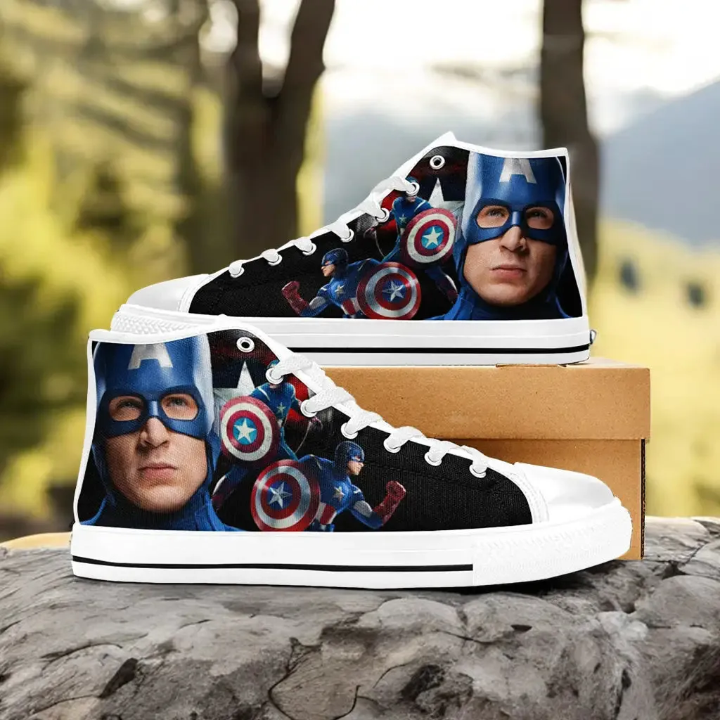 Captain America Shoes High Top Sneakers for Kids and Adults