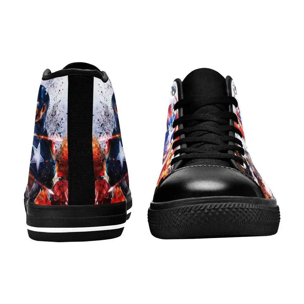Captain America Winter Soldier Shoes High Top Sneakers for Kids and Adults