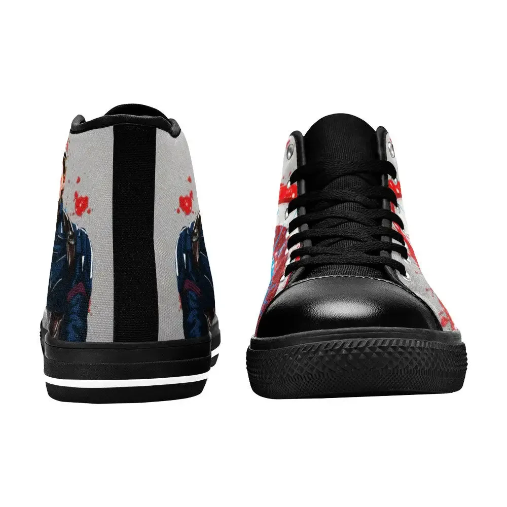 Captain America Winter Soldier Shoes High Top Sneakers for Kids and Adults
