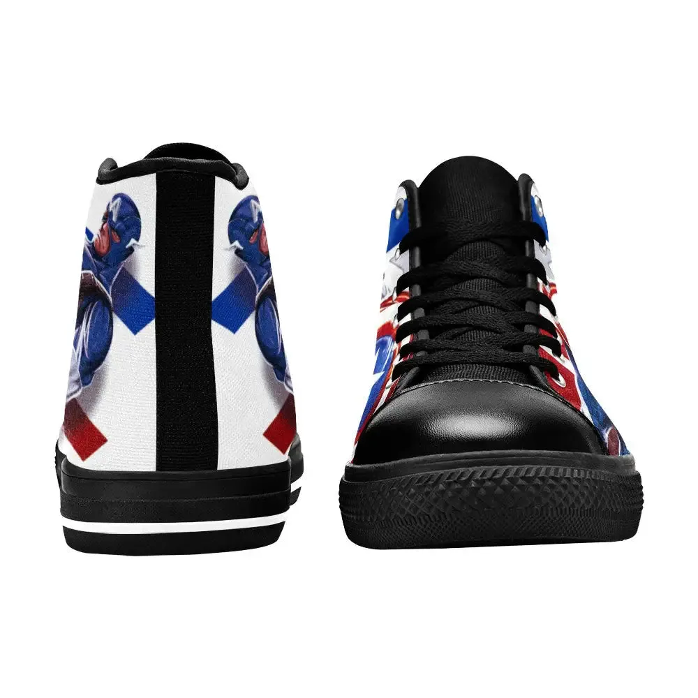 Captain America Winter Soldier Shoes High Top Sneakers for Kids and Adults