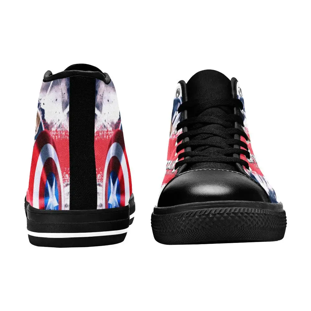Captain America Winter Soldier Shoes High Top Sneakers for Kids and Adults
