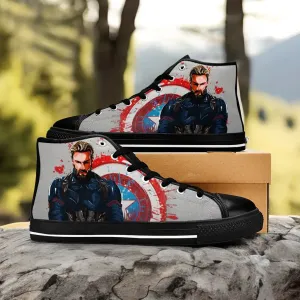 Captain America Winter Soldier Shoes High Top Sneakers for Kids and Adults