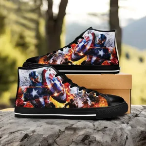 Captain America Winter Soldier Shoes High Top Sneakers for Kids and Adults