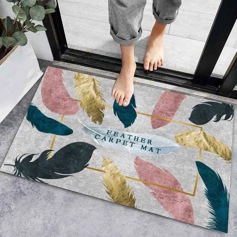 CarpetnRug Anti-slip Door Mat Bath Mats Super Absorbent Home Bathroom Floor Carpet Bedroom Entrance Doormat Carpet Living Room Waterproof