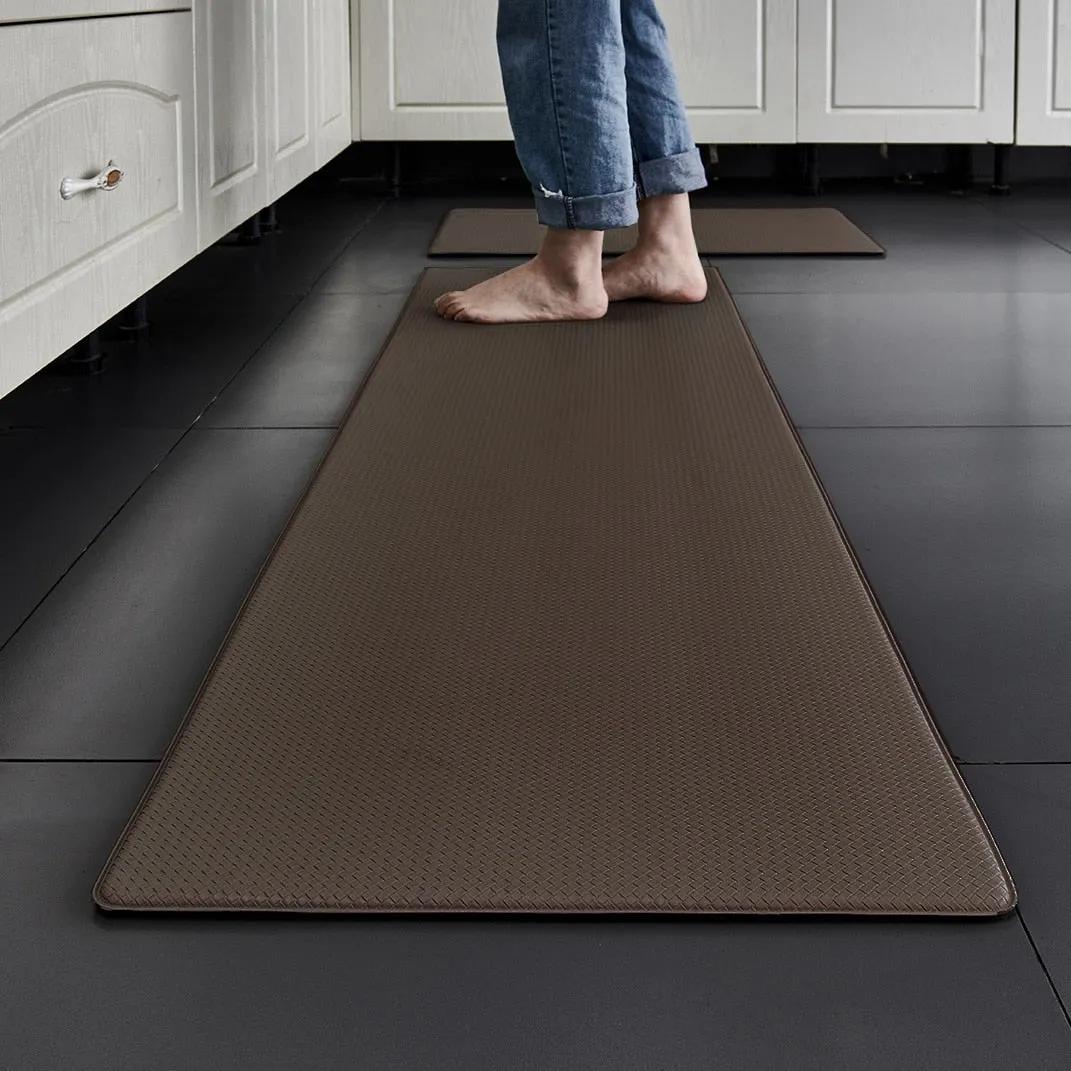 CarpetnRug PVC Washable Kitchen Mat Gray Vinyl Non-slip Carpet Waterproof Oilproof Long Rug For Floor Balcony Laundry Room Entrance Doormat